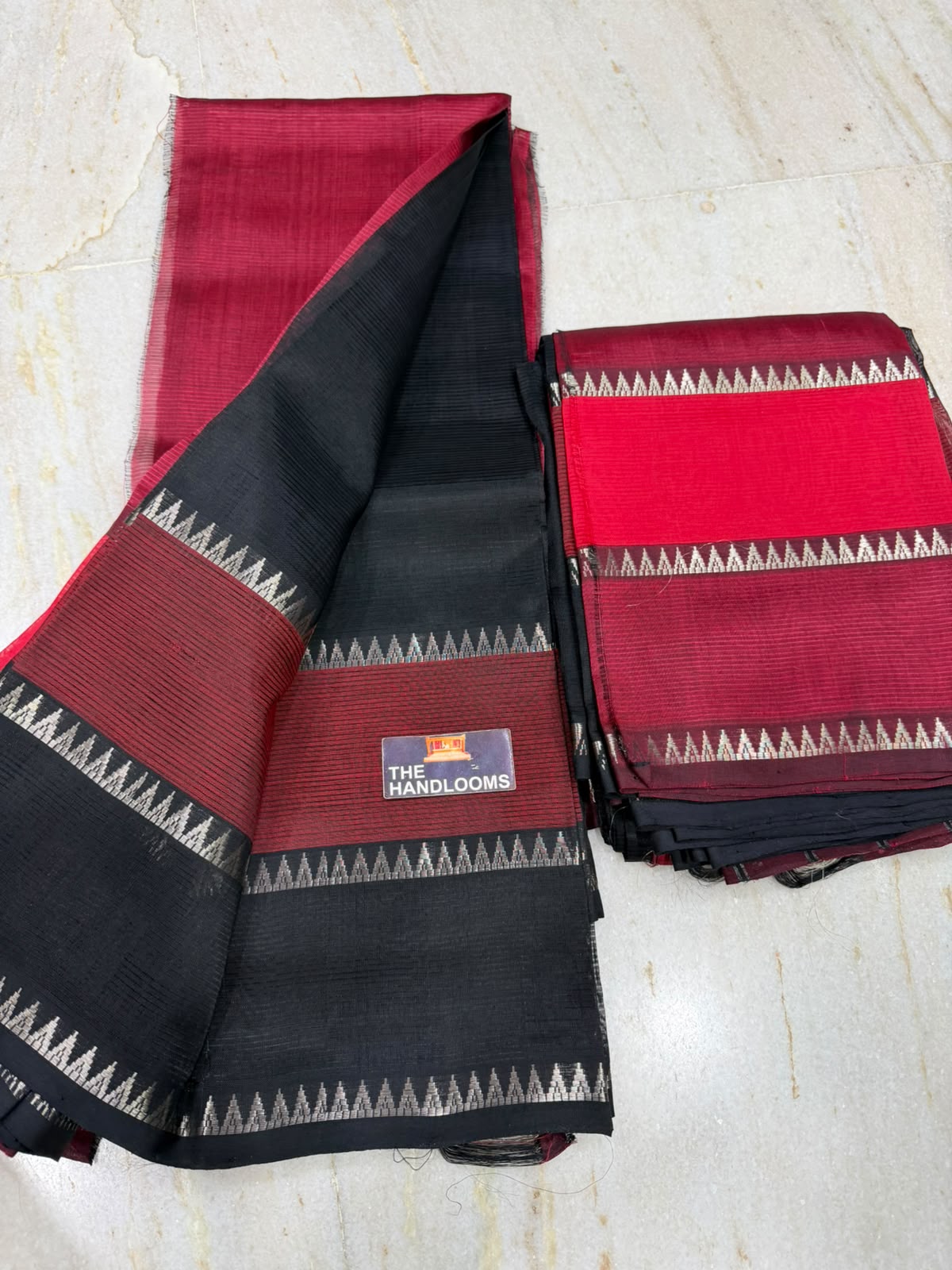 Mangalagiri Pure Handloom Pattu Cotton Saree With Silver Zari Dual Border